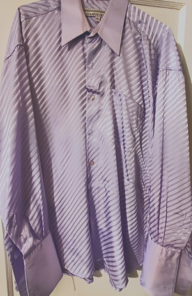 Men's French cuff dress purple shirts